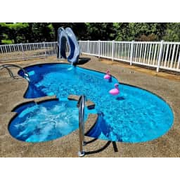 Tidal Wave Pool Slide, Grey with Light Package, Left Turn