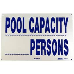 Pool Sign, Pool Capacity __, 12"x18"