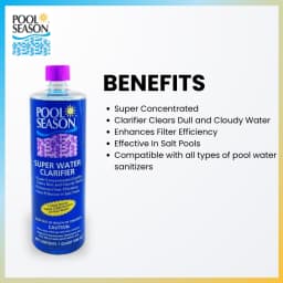 Super Water Clarifier – Concentrated Formula for Sparkling Clear Swimming Pool Water – Fast-Acting Treatment for Cloudy Pools – 32 Oz.