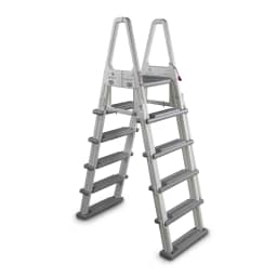 48"-54" Warm Gray Heavy-Duty A-Frame Ladder with Barrier
