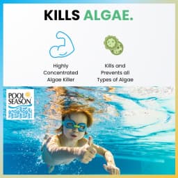 Polyquat 60 Concentrate Algaecide for Inground Pool and Above Ground Pools, Professional Grade Treatment for All Algae Types, 32 oz