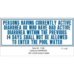 California Diarrhea Pool Water Sign