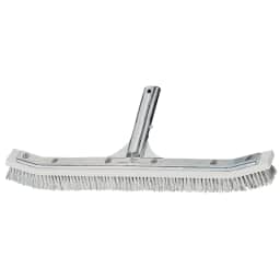 18" Tile Scrubber Curved Combination Wall Brush, White Aluminum Back, White Stainless Steel and Nylon Bristle