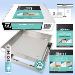 12" Hide Pool Deck Skimmer Lid Kit, 2-1/4" - 2-1/2" Material Depth (6 cm)