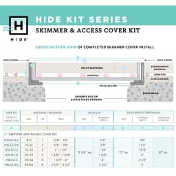 12" Hide Pool Deck Skimmer Lid Kit, 1-3/4" - 2" Material Depth (5 cm)