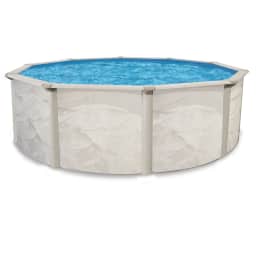 24' Round Essex Above Ground Pool Package, 52" Wall, Blue Overlap Liner, 16" Sand Filter System, 3/4 HP Pump, A-Frame Ladder, and Skimmer - Complete Package