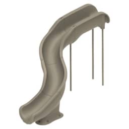 RT15 Pool Slide, Sand - Left Turn with Flume Light Package