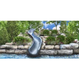 SW17 Pool Slide, Sand - Left Turn with Flume Light Package