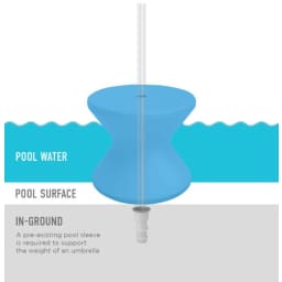 14" Light Blue Signature Standard Side Table With Umbrella Hole