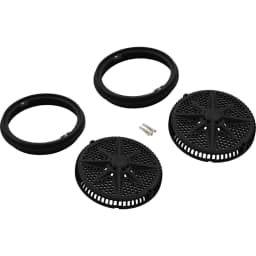8" StarGuard Main Drain Cover with Long Ring, Black, 2 Pack