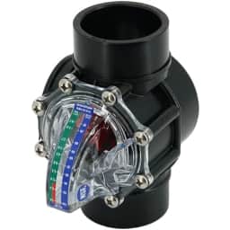 FlowVis Flow Meter with Check Valve for 2-1/2" PVC, Scale in GPM