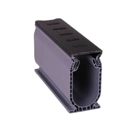 Frontier 1.7" Wide Pvc Deck Drain 10' Section With Black Plastic Top Cap