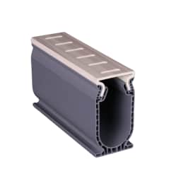 Frontier 1.7" Wide Pvc Deck Drain 10' Section With Marble Top Cap Cover