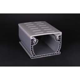 Flowmaster 4.75" Wide Commercial PVC Deck Drain 10' Section with Grey PVC Top Cover
