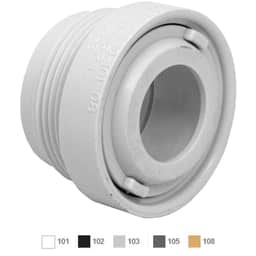 1/2" White Extender with Eyeball and Nut 1 1/2" MPT with 3/4" Orifice