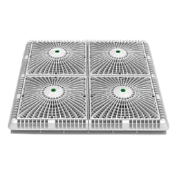 18" Square Mud Frame with Four 9" Square Star Suction Outlet Covers White