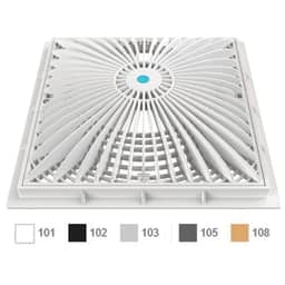12" Square MoFlow Suction Outlet Cover and Mud Frame, White