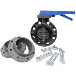 4" 711 Series Butterfly Valve & Flange Kit With Zinc Bolts