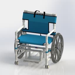 24" PVC Pool Access Chair with Mesh Seat and Slide Out Footrest, F-520XWSPM