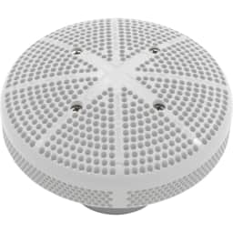 White Fiberglass Hi-Flo Suction Fitting Complete with 6" Cover/Wall Fitting/Nut