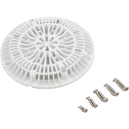 8" Galaxy Drain Cover with Screw Pack, White