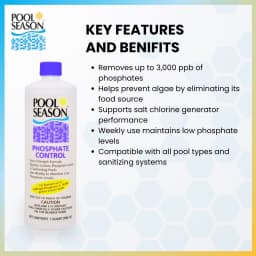 Phosphate Control – High-Strength Phosphate Remover for Swimming Pools – Treats Up to 3,000 ppb – 1 Quart