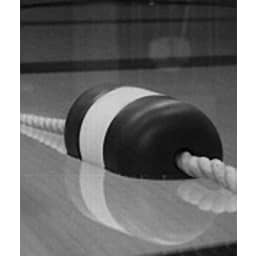5" x 9" Blue/White/Blue Polyethylene Handi-Lock IF Series Float for 1/2" Rope