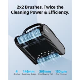 A100 Cordless Robotic Pool Vacuum Cleaner - Intelligent Path Optimization, Cleans Floor, Walls, And Waterline - Suitable For Above & In-Ground Pools, Blue