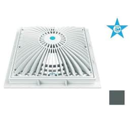 9" Square MoFlow Suction Outlet Cover and Mud Frame, Dark Gray