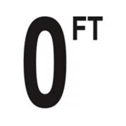 Depth Marker 4" Frost proof tile, 0 FT Non-Skid, DM42-2000