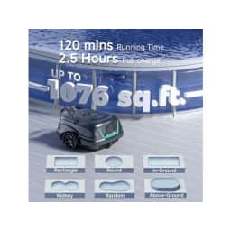 A1 Cordless Robotic Above Ground And Inground Pool Cleaner 2-Hour Runtime Dual-Motor Power