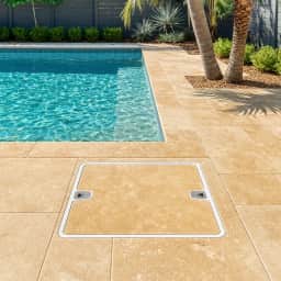 Tan Standard Skimmer Cover and Frame with 10" Fill-Lid