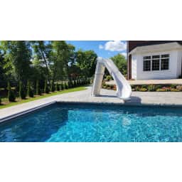 Bad Axe X7 Swimming Pool Slide, Left Turn, Silver Quartz