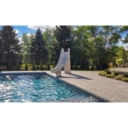 Bad Axe X7 Swimming Pool Slide, Left Turn, Silver Quartz