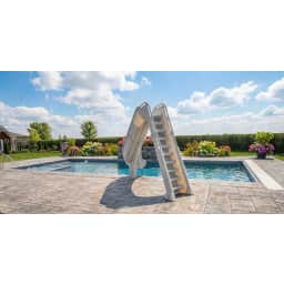 Bad Axe X7 Swimming Pool Slide, Left Turn, Silver Quartz
