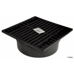 7" Black Plastic Square Grate, Connects To 6" Spee-D Basin, Pipes, And Fittings