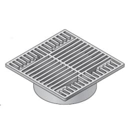 7" Green Plastic Square Grate, Connects To 6" Spee-D Basin, Pipes, And Fittings