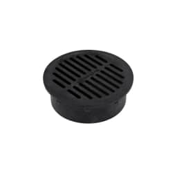 6" Black Plastic Round Grate, Connects To 6" Spee-D Basin, Pipes, And Fittings