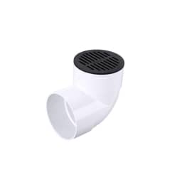 6" Black Plastic Round Grate, Connects To 6" Spee-D Basin, Pipes, And Fittings