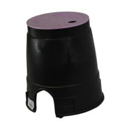 6" Round Meter Box with Purple Lid