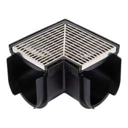 5" Deep Architecture Grate Channel Drain Corner