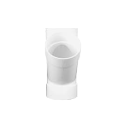 4P08, 4" White Hub x Hub x Hub PVC S&D 45 Degree Street Wye