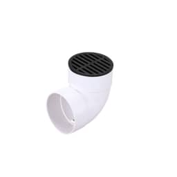 11, 4" Black Plastic Round Grate, Connects to 4" Drain Pipes and Fittings