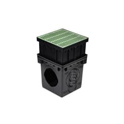 1216, 6" Black Riser for 12" Square Catch Basin Drain and Low-Profile Adapter Drain