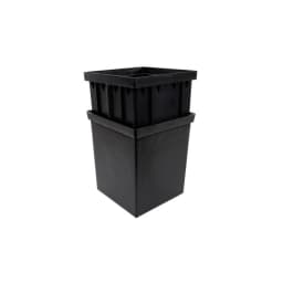 1216, 6" Black Riser for 12" Square Catch Basin Drain and Low-Profile Adapter Drain