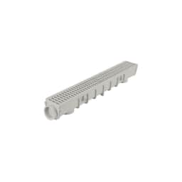 864, 5" x 5.5" x 39-3/8" Light Gray Plastic Pro Series Deep Profile Channel Drain Kit