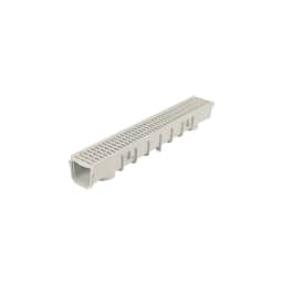 864, 5" x 5.5" x 39-3/8" Light Gray Plastic Pro Series Deep Profile Channel Drain Kit