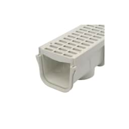 864, 5" x 5.5" x 39-3/8" Light Gray Plastic Pro Series Deep Profile Channel Drain Kit