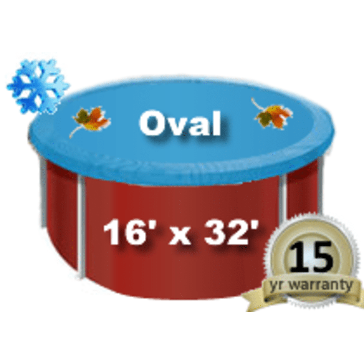16'x32' Solid, Oval Winter Cover, 15 Yr. King Warranty