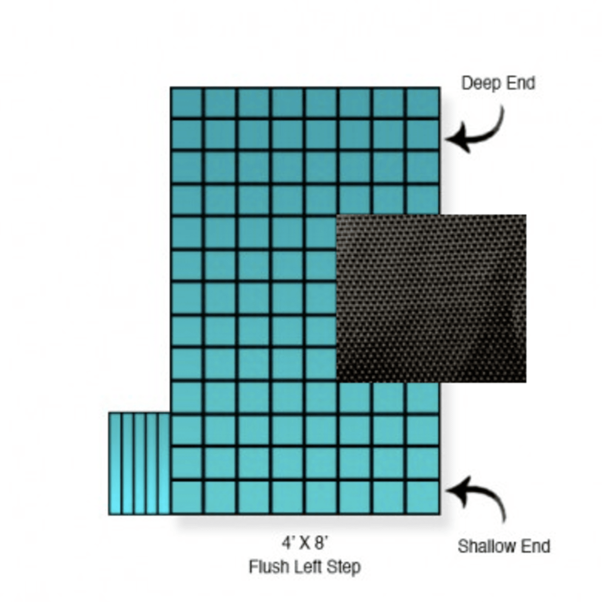 18' x 36' Commercial Mesh, Left Step Safety Cover, 30 Yr. Warranty